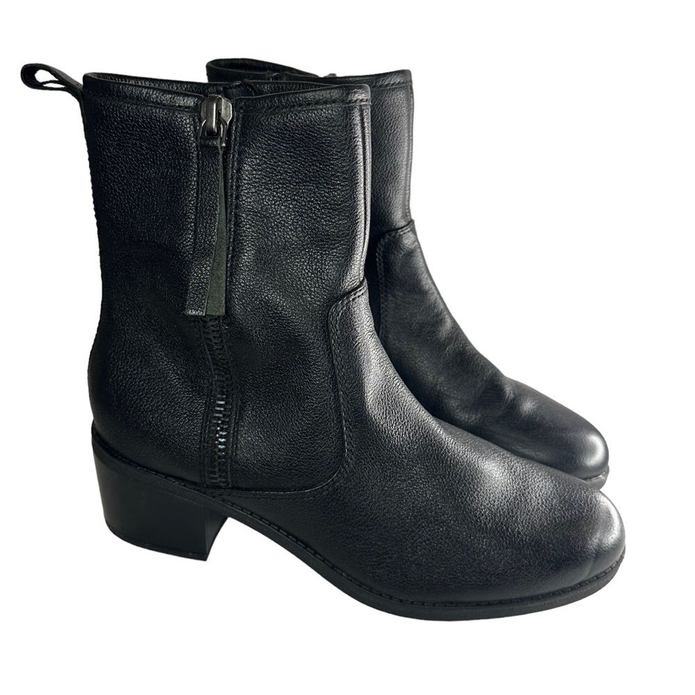Clarks Women's Nevella Devon Black Leather Side Zip Ankle Boots Size 10 - Picture 7 of 10